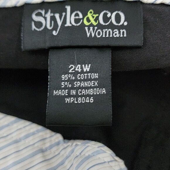 Style & Co Pants Womens Plus Size 24W Solid All Black Bloomsbury Flared Leg New - Picture 5 of 7